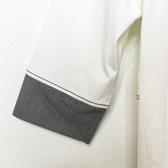 MING WANG WOMEN WHITE BLACK JACKET BUTTON TOP SIZE XS BRAND NEW - Picture 5 of 7